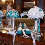 Bridal Wedding Bouquet and Shoes