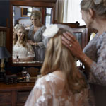 Bride at Christmas House Dressing Room