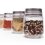 Spice Jars on White