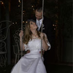 Bride in Swing at Christmas House, Rancho Cucamonga